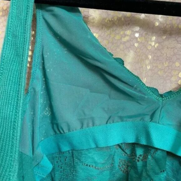 Aerie Kelly Green Lace Longline Cropped Bralette, Large - Picture 2 of 5